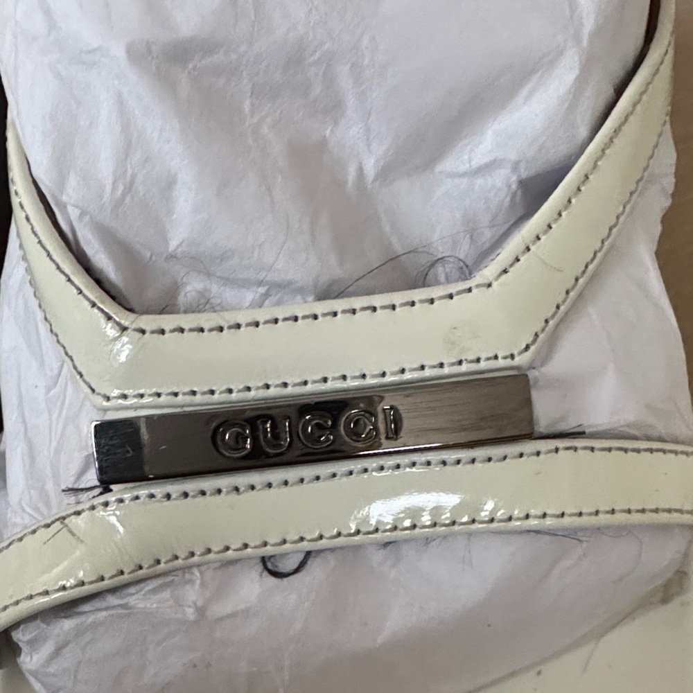 Gucci Cream/white Leather Square-Toe Slide Heels with Pink Insole - Picture 6 of 11